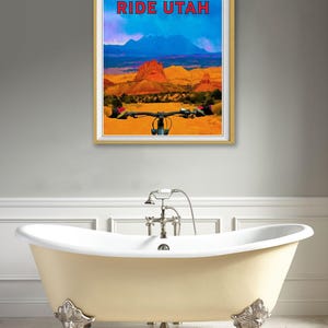 Póster de bicicleta de montaña, impresión de Utah, póster, impresión de MTB, ciclismo, arte mural de Utah (#st1v-vp0075) imagen 5