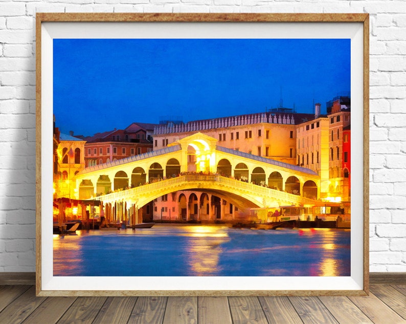 Venice Poster Rialto Bridge Print Venice Italy Poster - Etsy