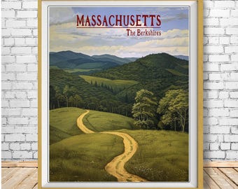 Berkshire Mountains Poster, Massachusetts Landscape Print, Berkshires Print, Landscape Print, New England Decor, Wall Art (#st1v-vp0595)