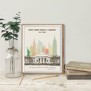 New York Library Print, New York City Poster, Library Poster, Nyc Poster, Gifts for Book Lovers, Wall Art (#st1v-vp0128) image 7