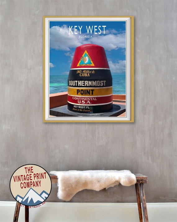 Key West Poster Florida Print Key West Print Florida Travel Poster Miami Beach Wall Art Home Decor St1 vp26 Etsy