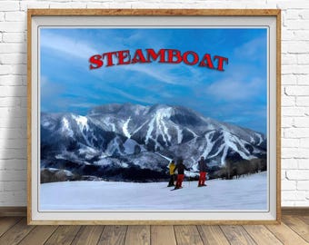 Steamboat Springs Ski Poster - Colorado Vintage Travel Art (#st1h-vp0377)