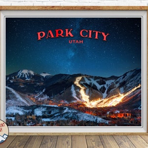 Park City Poster, Utah Ski Poster, Park City Print, Utah Poster, Travel Poster, Utah Print, Wall Art st1 #vp359