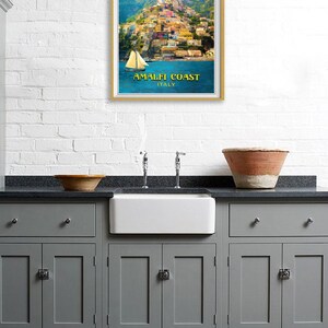 Amalfi Coast Print, Positano Poster, Italy Print, Amalfi Coast Poster, Italy Poster Vintage Travel Wall Art (#st1v-vp0145) Bild 5