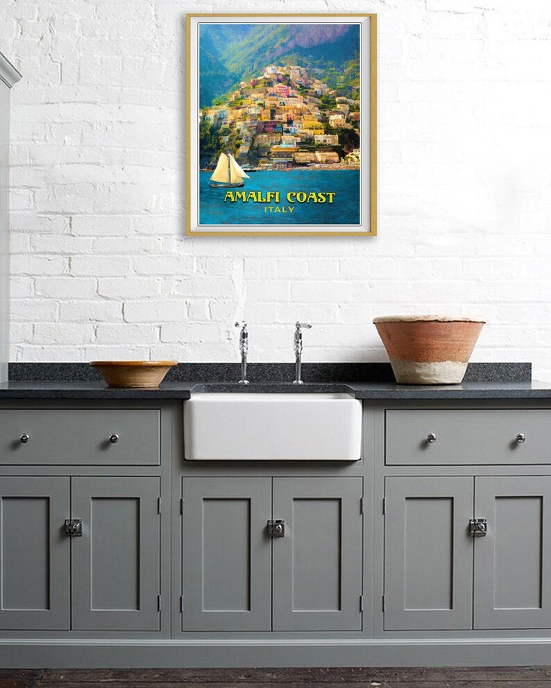 Amalfi Coast Print, Positano Poster, Italy Print, Amalfi Coast Poster, Italy Poster Vintage Travel Wall Art (#st1v-vp0145) Bild 5