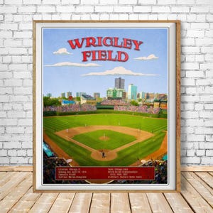 Chicago Cubs Poster, Wrigley Field Print, Chicago Decor, Vintage Baseball Print, Baseball Poster bundle-v #vp222