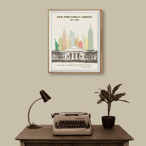 New York Library Print, New York City Poster, Library Poster, Nyc Poster, Gifts for Book Lovers, Wall Art (#st1v-vp0128) image 5