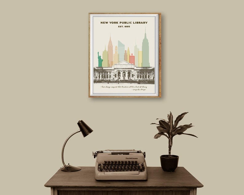 New York Library Print, New York City Poster, Library Poster, Nyc Poster, Gifts for Book Lovers, Wall Art (#st1v-vp0128) image 5