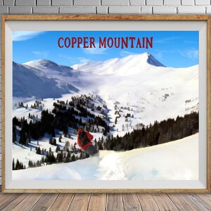 Copper Mountain Poster, Colorado Print, Denver Decor Ski Print, Skiing Poster, Colorado Ski Poster, Wall Art Scenic Print bundle-h #vp1210