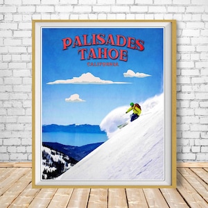 Palisades Tahoe Poster, Ski Poster, Palisades Tahoe Ski, Print, California Print, Ski Decor, Wall Art bundle-v #vp1939