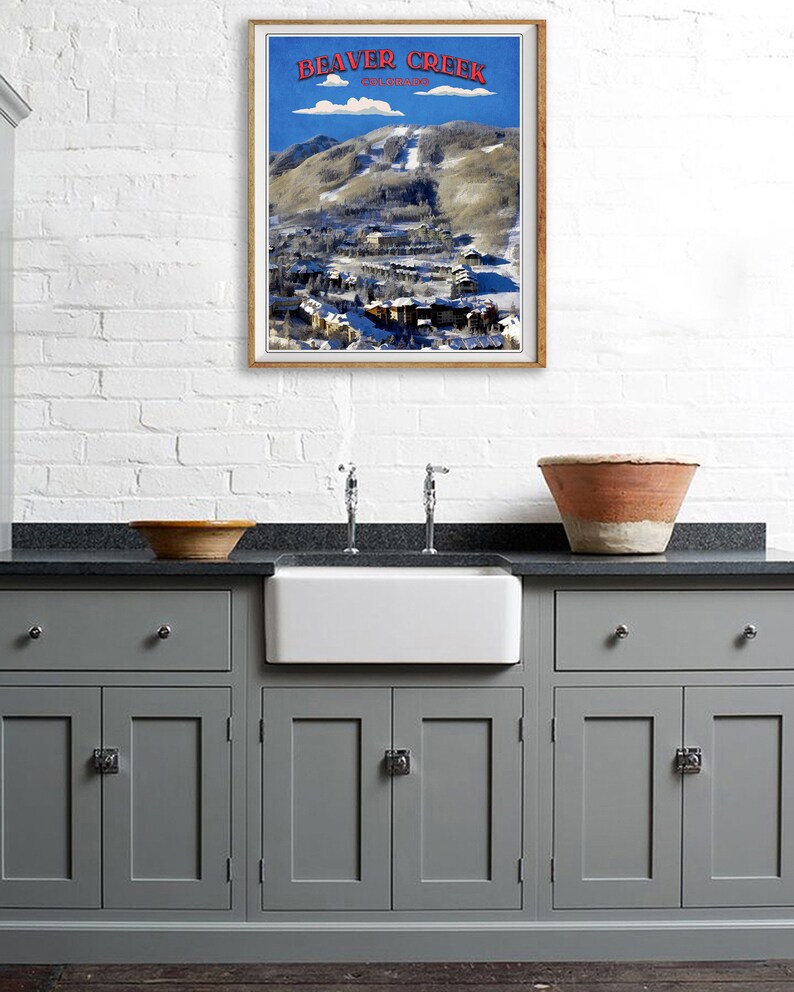 Beaver Creek Ski Poster Colorado Print Skiing Poster Etsy