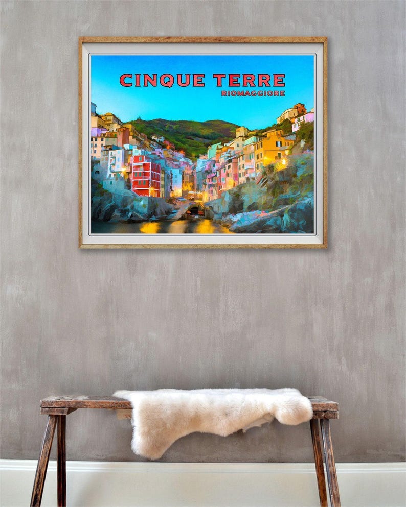 Cinque Terre Poster, Riomaggiore Print, Italy Print, Cinque Terre Poster, Italy Poster Vintage Travel (#st1h-vp0056) image 3