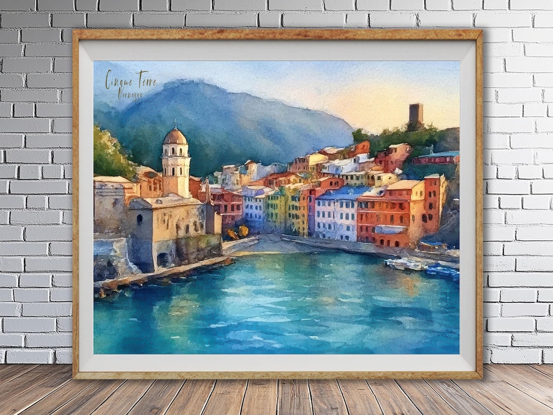 Vernazza Cinque Terre Travel Poster, Italian Riviera Coast Wall Art ...