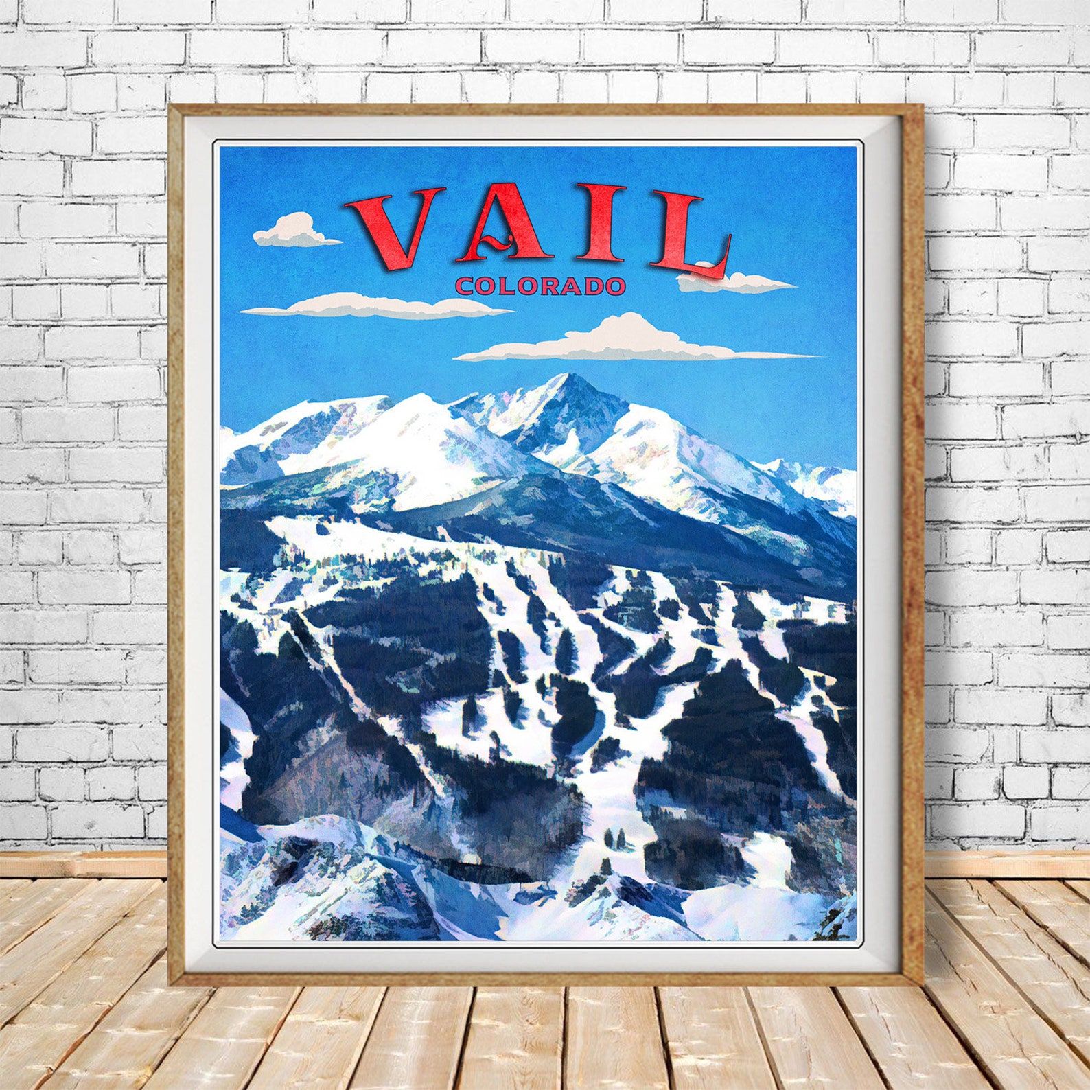 Vail Poster Colorado Print Skiing Poster Vail Print Etsy