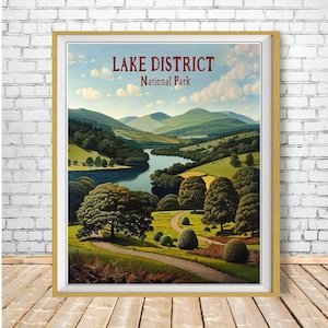Lake District Poster, National Park Print, Lake District National Park Poster, England, UK Print, Wall Art, Home Decor bundle-v #vp620