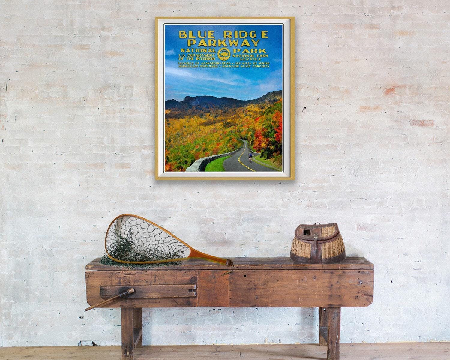 Blue Ridge Parkway Poster, National Park Poster, Smoky Mountain Print ...