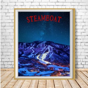 Colorado Ski Poster, Steamboat Springs Print, Colorado Print, Steamboat Skiing Decor, Print Wall Art bundle-v #vp570