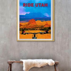 Póster de bicicleta de montaña, impresión de Utah, póster, impresión de MTB, ciclismo, arte mural de Utah (#st1v-vp0075) imagen 3