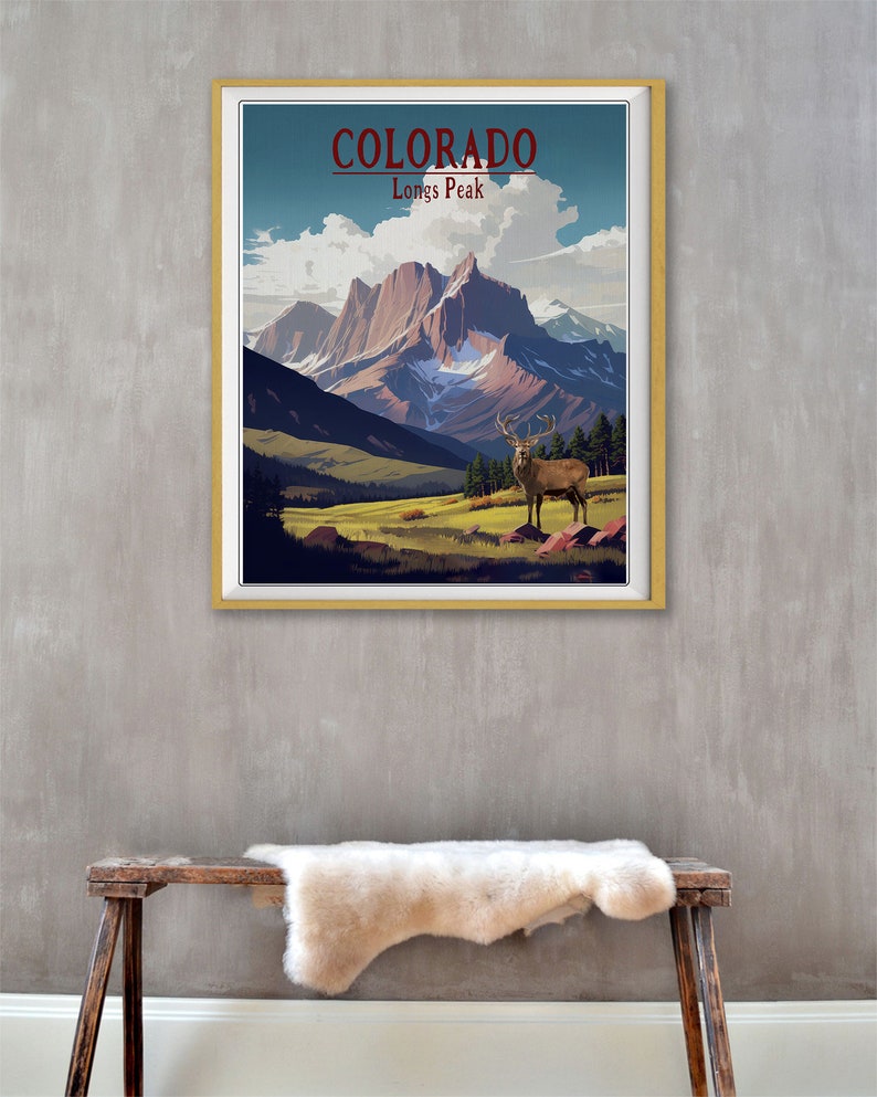 Rocky Mountain National Park Print, Longs Peak Poster, Colorado Art