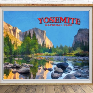 Yosemite Poster, National Park Print, California Poster, Vintage Travel Poster st1 #vp47