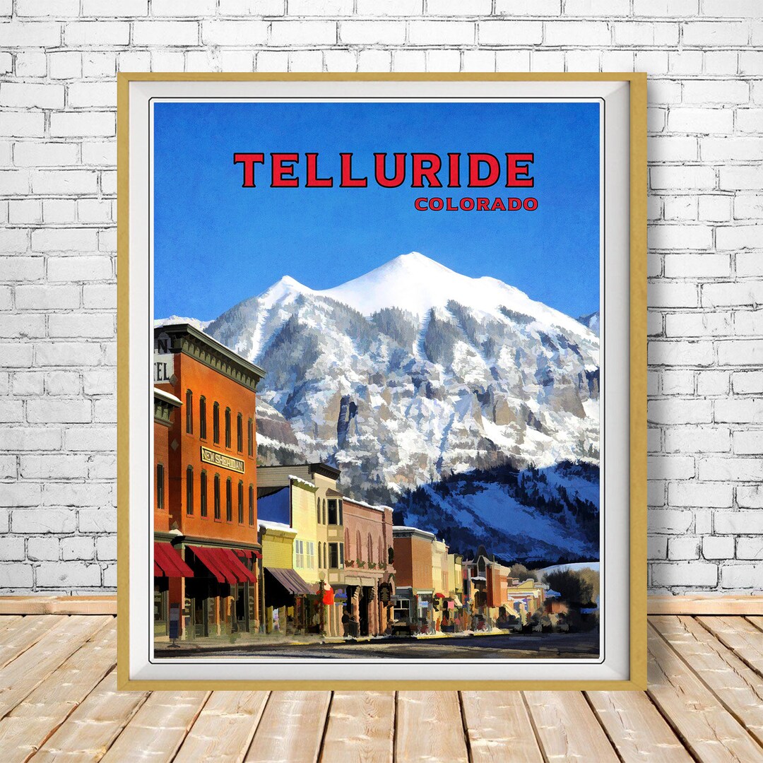 Telluride Poster, Telluride Print, Colorado Print, Skiing Poster ...