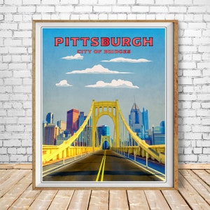 Pittsburgh Print, Pittsburgh Poster, Pittsburgh Bridges, Pittsburgh Decor, Pittsburgh Art, Travel Poster st1 #vp192