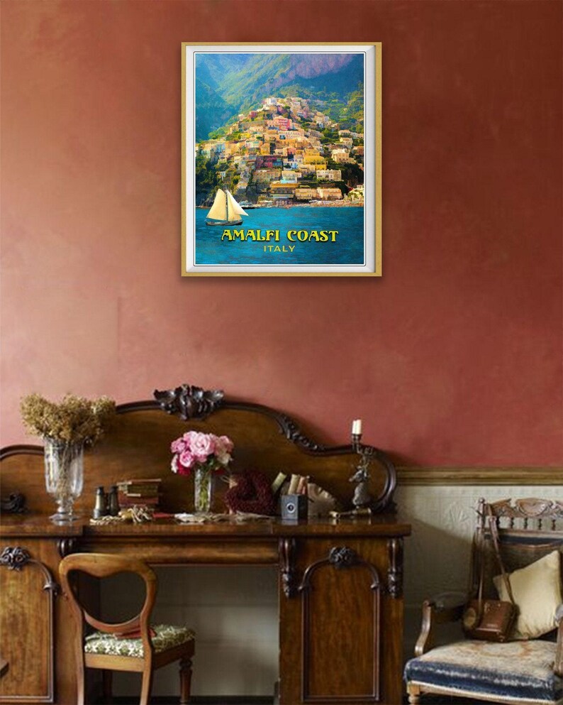 Amalfi Coast Print, Positano Poster, Italy Print, Amalfi Coast Poster, Italy Poster Vintage Travel Wall Art (#st1v-vp0145) Bild 6