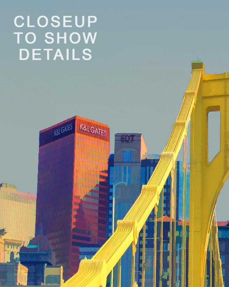 Pittsburgh Print, Pittsburgh Poster, Pittsburgh Bridges, Pittsburgh Decor, Pittsburgh Art, Travel Poster (#st1v-vp0192) afbeelding 7