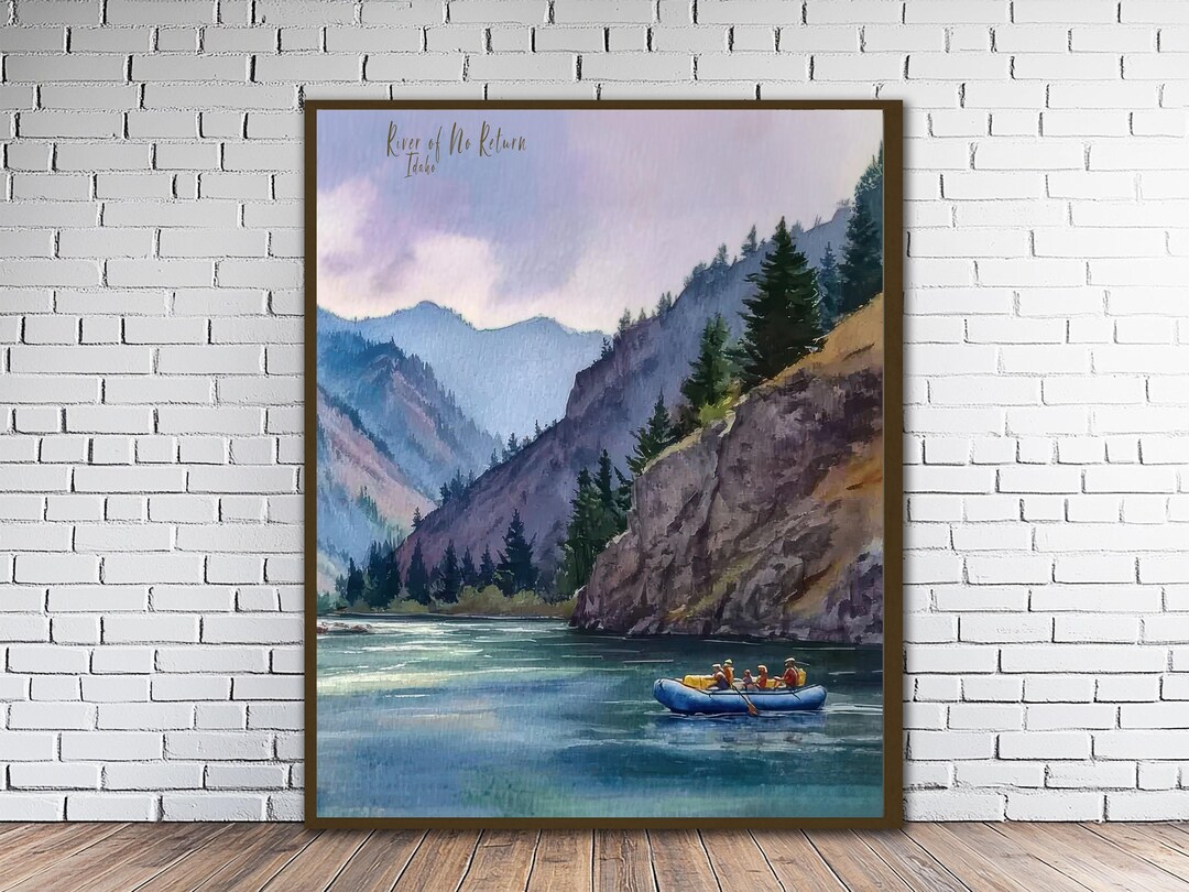 River Raft Poster Salmon River Rafting, River of No Return Wall Art, Idaho Travel Poster ...