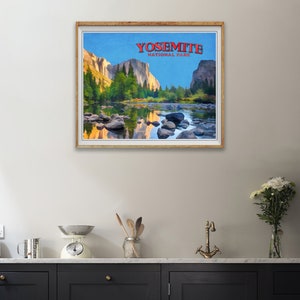 Yosemite Poster, National Park Print, California Poster, Vintage Travel Poster st1 vp47 image 5