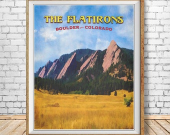 Boulder Colorado Print, Flatirons Poster, Colorado Print, University of Colorado Poster, Wall Art st1 #vp117