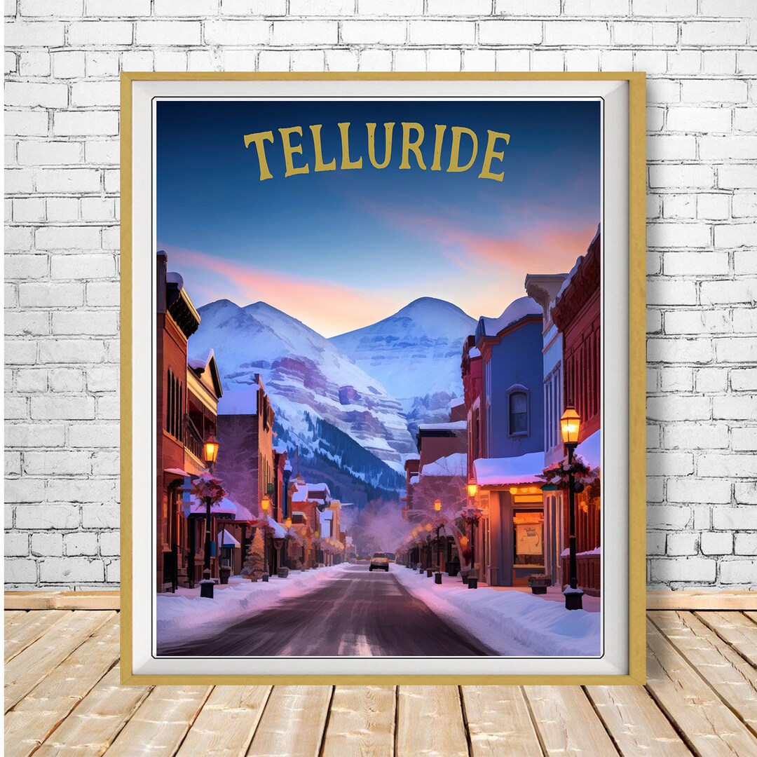 Telluride Poster, Telluride Print, Colorado Print, Skiing Poster ...