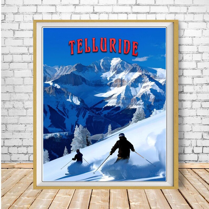 Telluride Poster, Telluride Print, Colorado Print, Skiing Poster ...