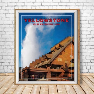 Póster de Yellowstone, póster de Old Faithful, impresión de Old Faithful Inn, impresión del Parque Nacional de Yellowstone, st1 #vp94