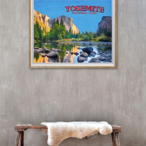 Yosemite Poster, National Park Print, California Poster, Vintage Travel Poster st1 vp47 image 2