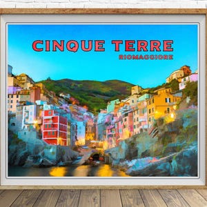 Cinque Terre Poster, Riomaggiore Print, Italy Print, Cinque Terre Poster, Italy Poster Vintage Travel (#st1h-vp0056) image 1
