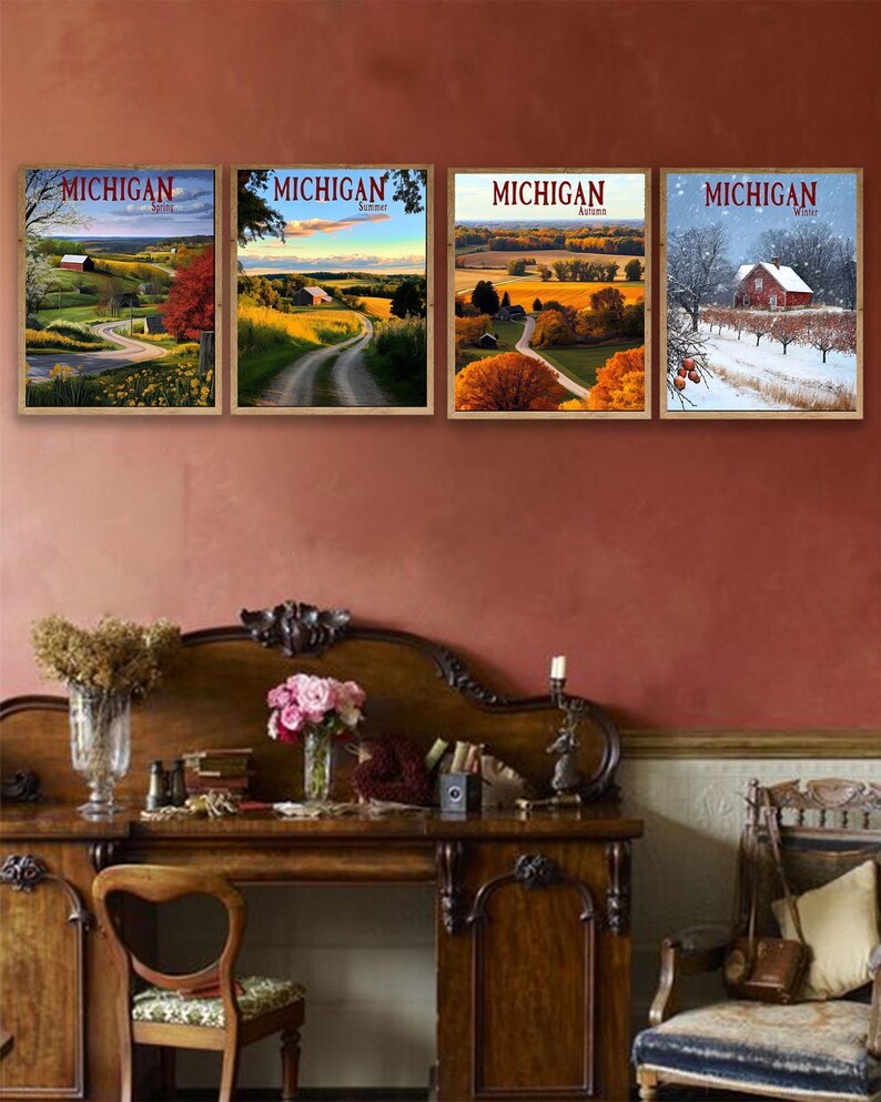 Michigan Seasonal Wall Art - Farm and Rural Landscape Prints (#st4-vp0765) image 7
