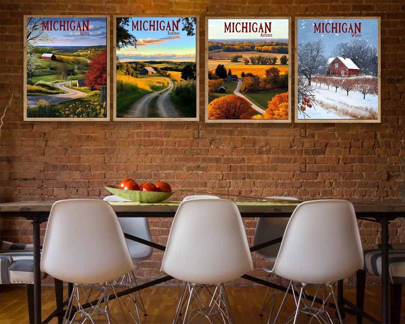 Michigan Seasonal Wall Art - Farm and Rural Landscape Prints (#st4-vp0765) image 8