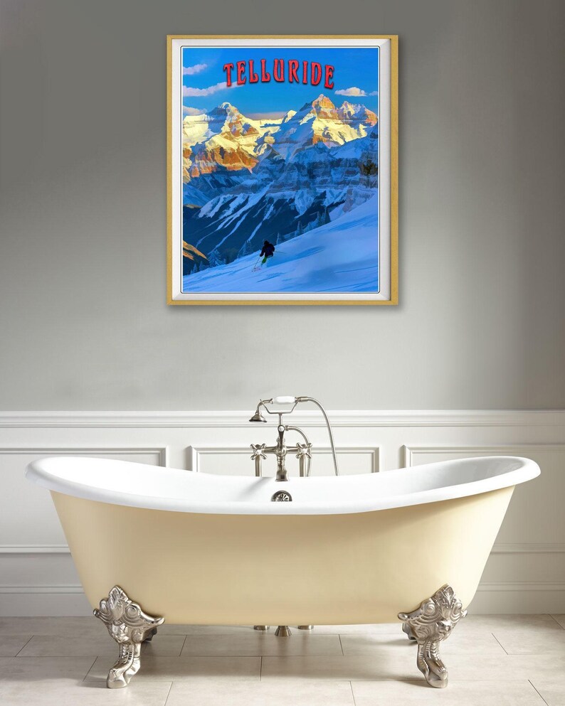 Telluride Poster, Telluride Print, Colorado Print, Skiing Poster ...