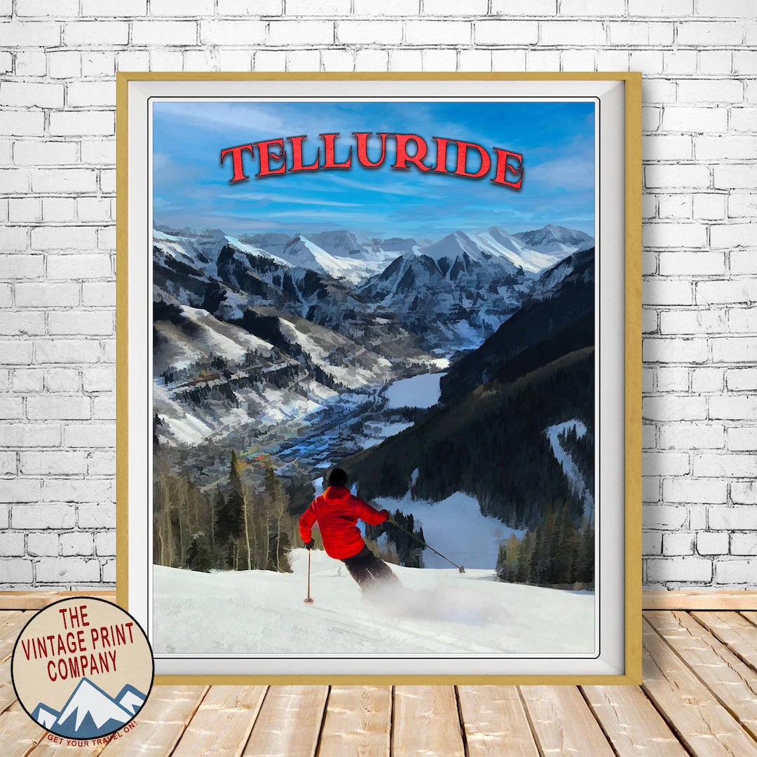 Telluride Poster, Telluride Print, Colorado Print, Skiing Poster ...