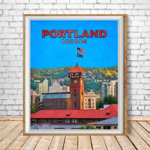 Portland Poster, Portland Oregon Print, Portland Art, Oregon Poster, Portland Train Station, Railroad Decor bundle-v #vp23