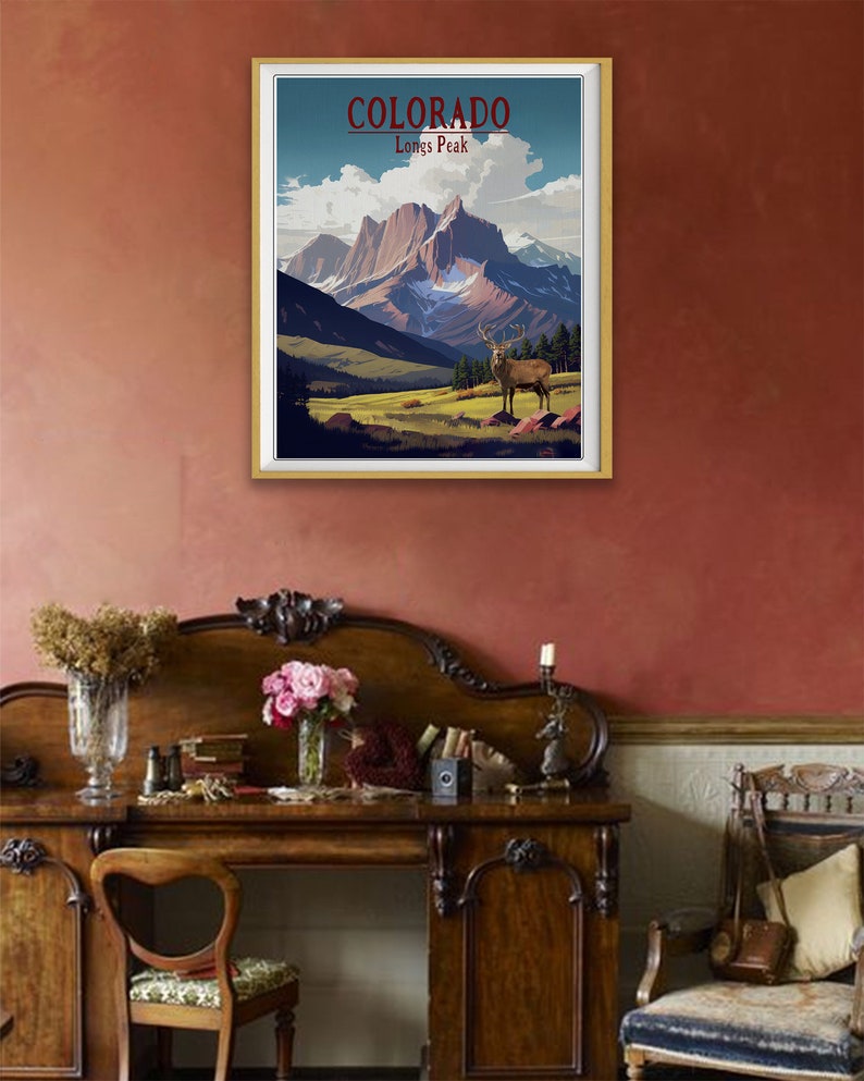 Rocky Mountain National Park Print, Longs Peak Poster, Colorado Art