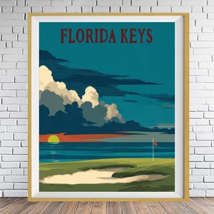 Key West Poster, Florida Print, Golf Art, Key West Print, Florida Travel Poster, Miami Beach, Wall Art, Home Decor bundle-v #vp1097