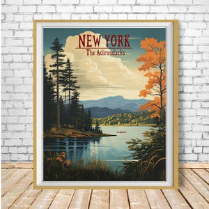 Canoe Wall Art: Adirondacks Sunset - Upper New York State (#st1v-vp0558)