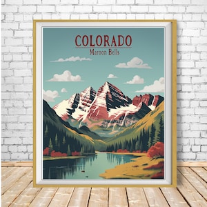 Póster de Colorado, Impresión de Maroon Bells, Póster de Aspen, Colorado, Decoración de Colorado, Impresión de otoño, Arte mural st1 #vp485