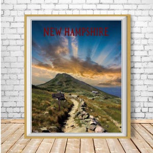 New Hampshire Poster, Mount Washington Print, White Mountains Poster, New England Decor, New Hampshire Decor, Art for Hikers bundle-v #vp801