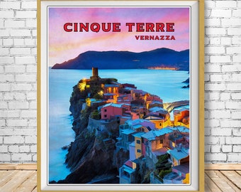 Cinque Terre Poster, Italy Print, Vernazza Print, Cinque Terre Poster, Italy Poster Vintage Travel Wall Art st1 #vp201