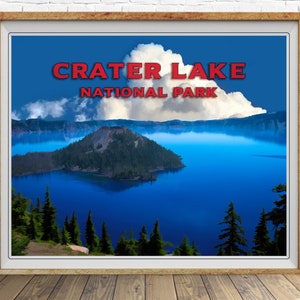 Crater Lake Poster, Oregon Print, Crater Lake National Park Poster, Crater Lake Print, Oregon Poster st1 #vp16