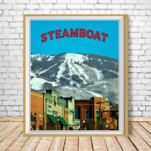 Colorado Ski Poster, Steamboat Springs Print, Colorado Print, Skiing Decor, Steamboat Skiing Print Wall Art bundle-v #vp108