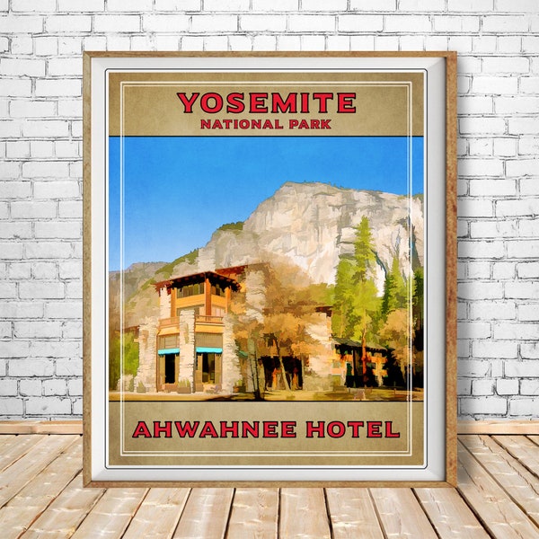 Yosemite Poster, Ahwahnee Hotel Print, Yosemite Print, National Park Poster, Ahwahnee Lodge, Travel Poster st1 #vp81